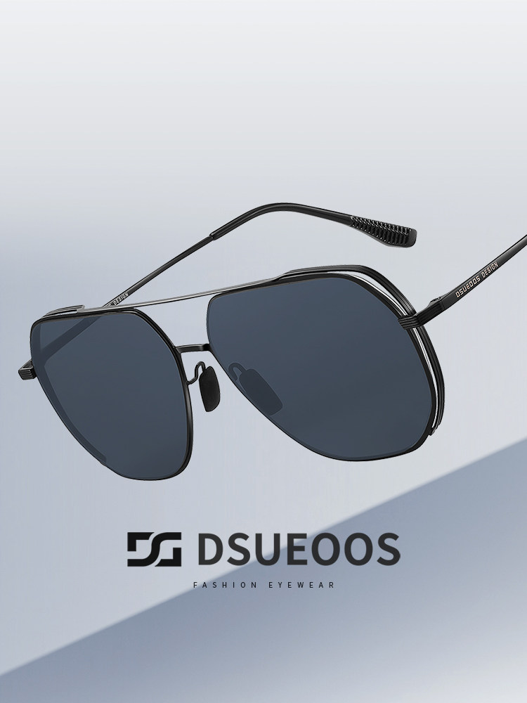 DSUEOOS Classic Aviator Sunglasses - HD Nylon Polarized Driving Glasses for Men and Women - UV400 Anti-Glare Titanium Frame - DSUEOOS