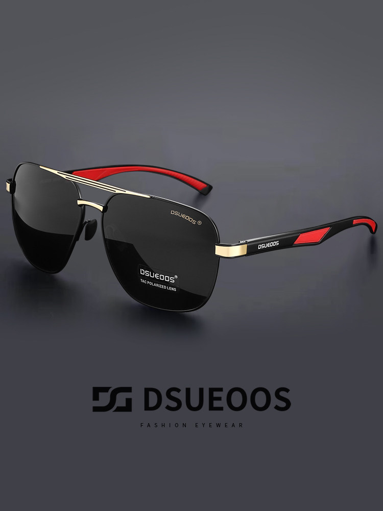 DSUEOOS Polarized Driving Sunglasses for Men - HD Photochromic Night Vision Transition Lenses - Aluminum Magnesium Square Frame D9821 - DSUEOOS