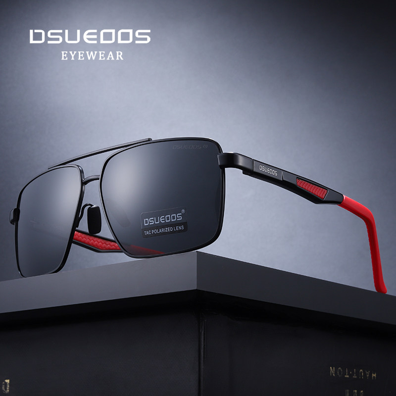 DSUEOOS Men's Polarized Square Sunglasses - HD Driving Night Vision Photochromic Eyewear - DSUEOOS