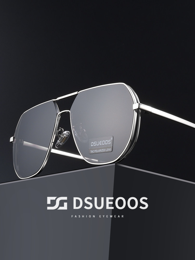 DSUEOOS Titanium Aviator Polarized Sunglasses for Men & Women - HD Driving & Photochromic Night Vision Lenses - UV400 Protection - DSUEOOS