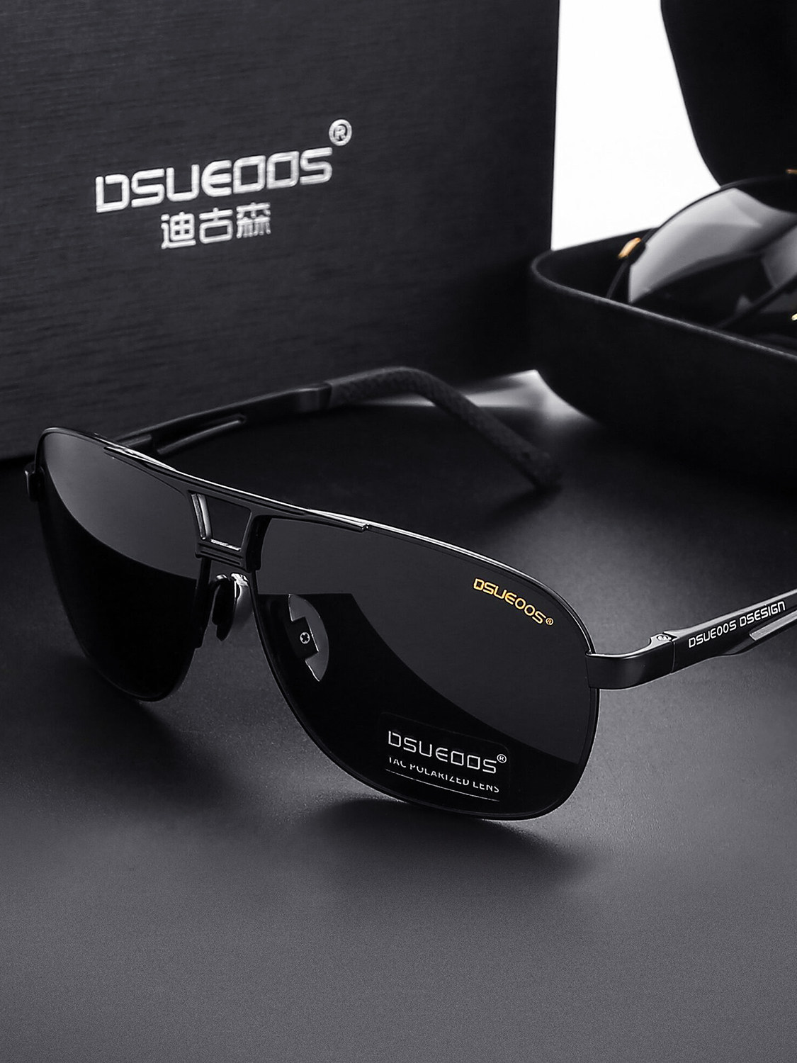 DSUEOOS Men's Polarized Aviator Sunglasses - Photochromic Driving Mirror & Night Vision Anti-Glare Eyewear - DSUEOOS