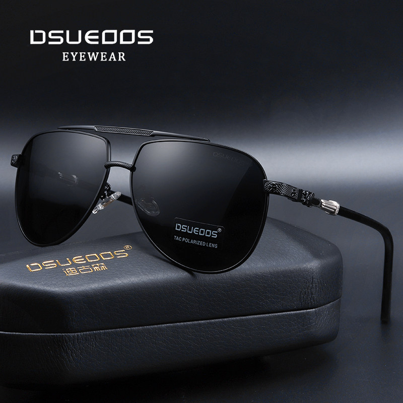 Aviator Polarized Sunglasses for Men - Photochromic Day & Night Vision Driving Glasses - DSUEOOS