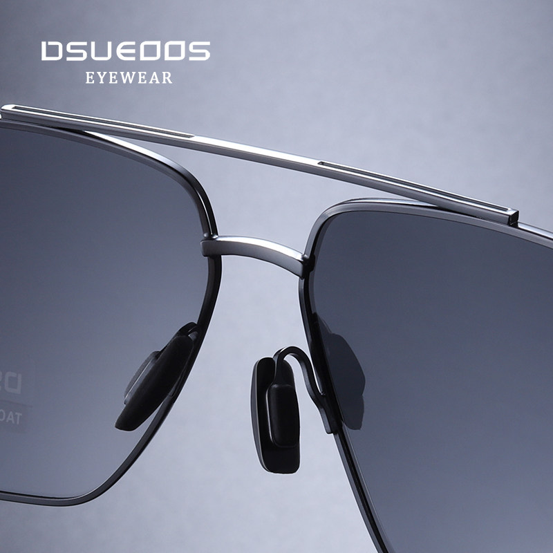 DSUEOOS Men's Polarized Square Sunglasses - HD Driving Night Vision Photochromic Eyewear - DSUEOOS