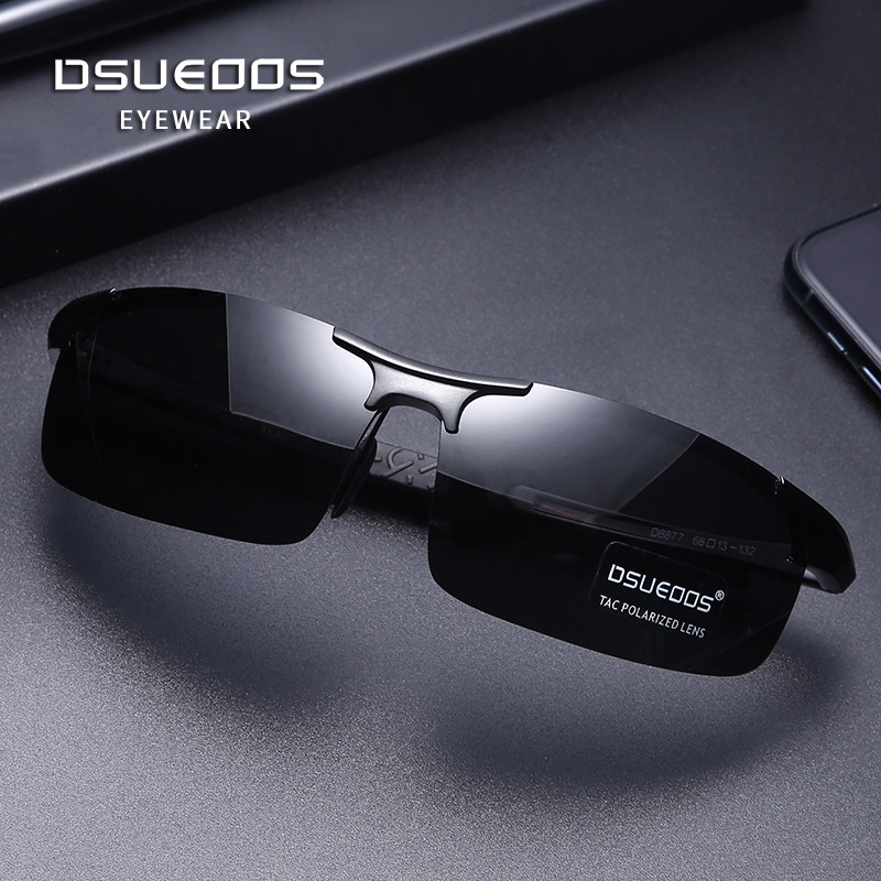 DSUEOOS Men's Polarized Sunglasses - HD Driving & Fishing Semi-Rimless Sports Shades - DSUEOOS