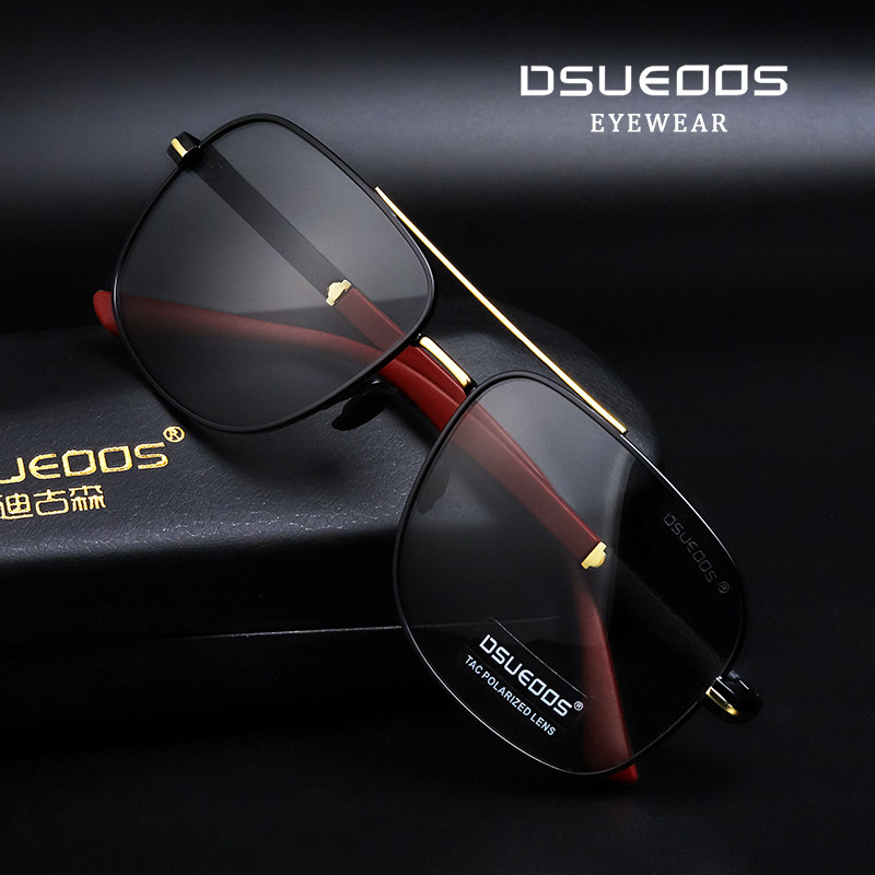 DSUEOOS Polarized Photochromic Sunglasses for Men & Women - UV400 Driving & Fashion Square Eyewear - DSUEOOS