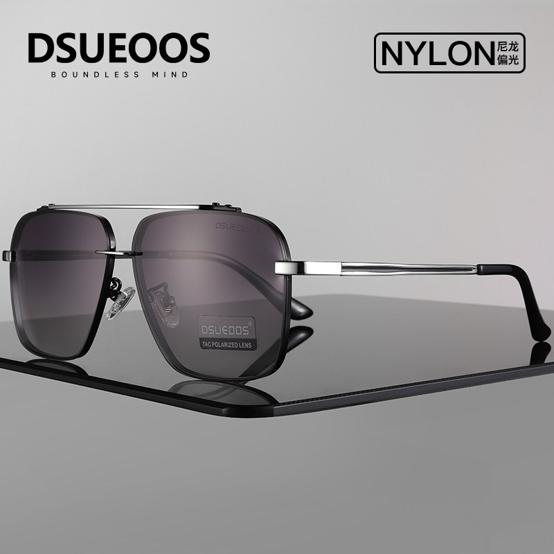 DSUEOOS Men's Aviator Polarized Sunglasses - Titanium Luxury Driving Shades with UV400 Nylon Lenses - DSUEOOS