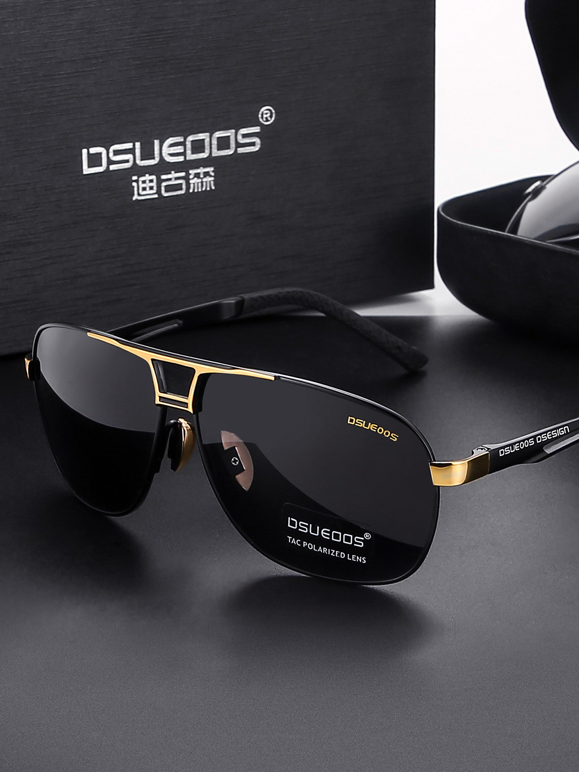 DSUEOOS Men's Polarized Aviator Sunglasses - Photochromic Driving Mirror & Night Vision Anti-Glare Eyewear - DSUEOOS