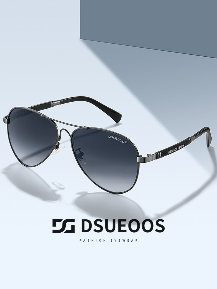 DSUEOOS Premium Polarized Aviator Sunglasses for Men - Titanium Frame HD Driving Eyewear with UV400 Protection - DSUEOOS
