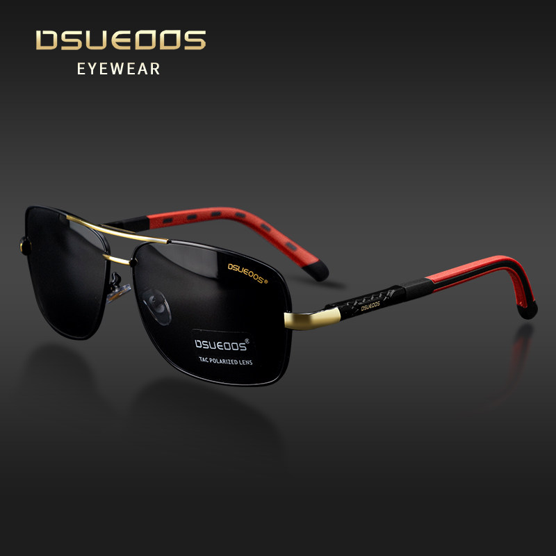 DSUEOOS Polarized Sunglasses for Men - HD Driving & Fishing Square Mirror Shades - UV400 Protection - DSUEOOS