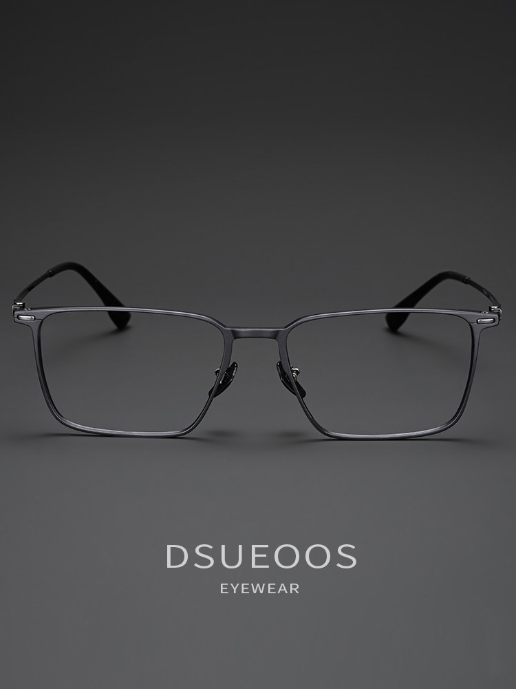 DSUEOOS Designer Men's Pure Titanium Square Eyeglasses - Ultralight Business Prescription Optical Frames D7005 - DSUEOOS
