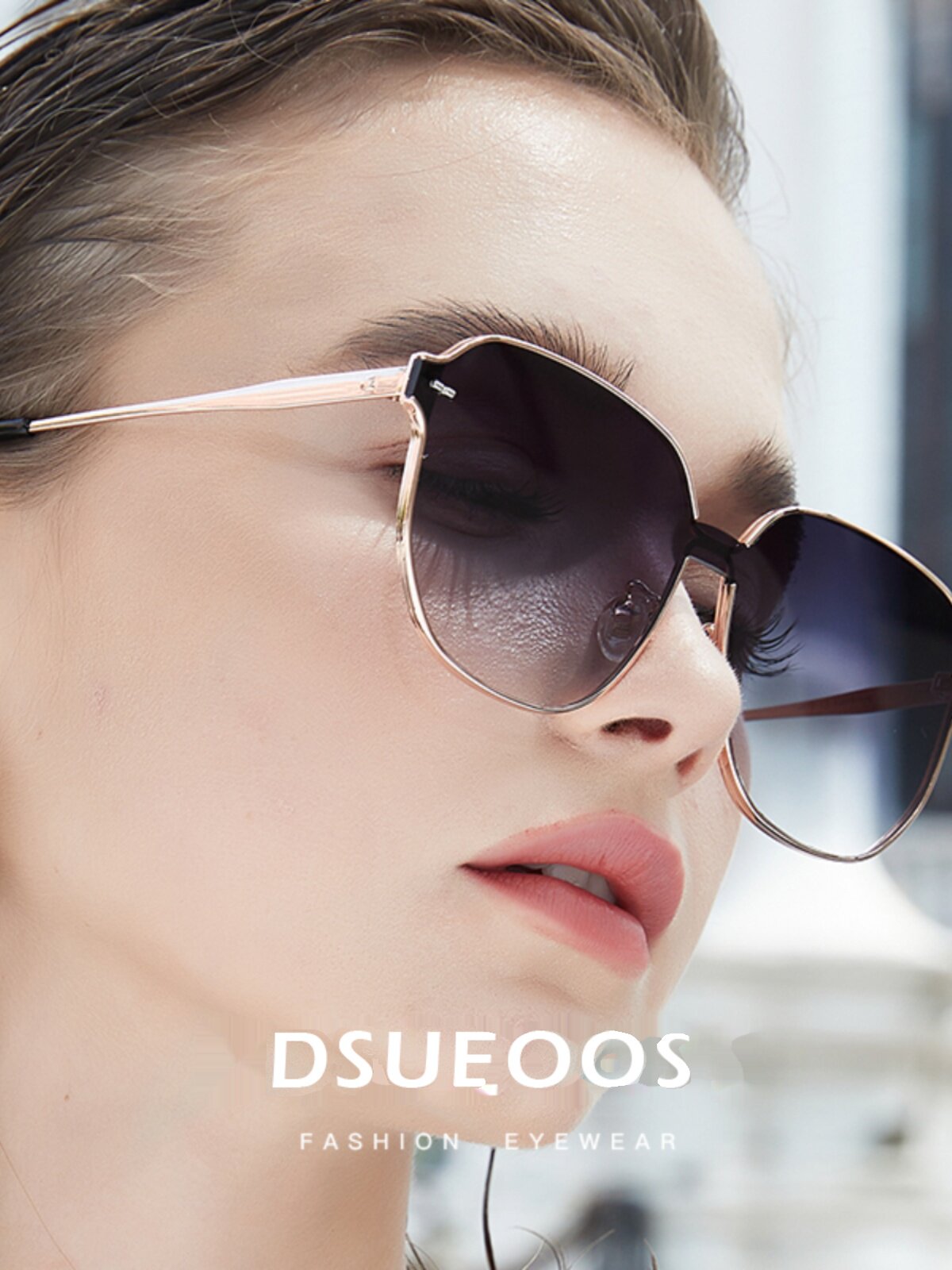 DSUEOOS Oversized Polygon Sunglasses for Women - UV400 Protection, Slimming Face Design, Premium Fashion Sunnies for Driving & Outdoor - DSUEOOS