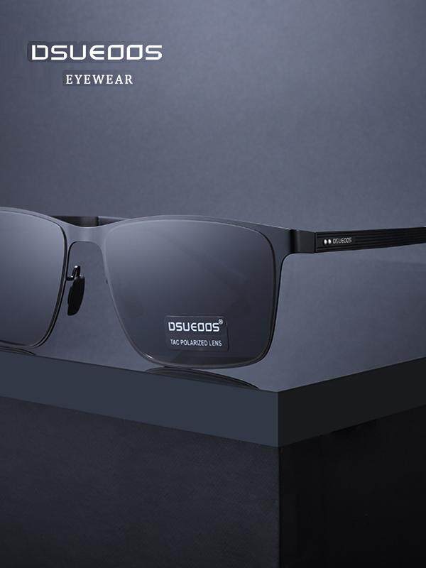 DSUEOOS HD Nylon Polarized Sunglasses for Men - Classic Square Business Driving Glasses with UV400 Protection - DSUEOOS