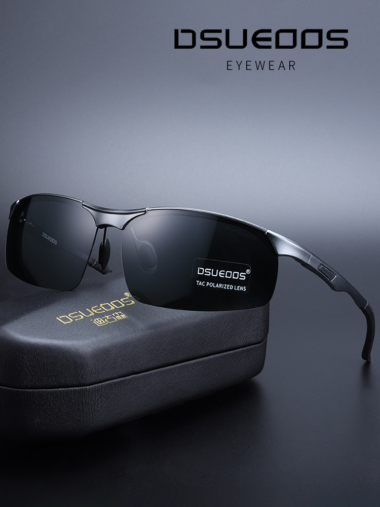DSUEOOS Polarized Sports Sunglasses for Men - HD Driving & Fishing Aviator Shades with Aluminum Frame - DSUEOOS