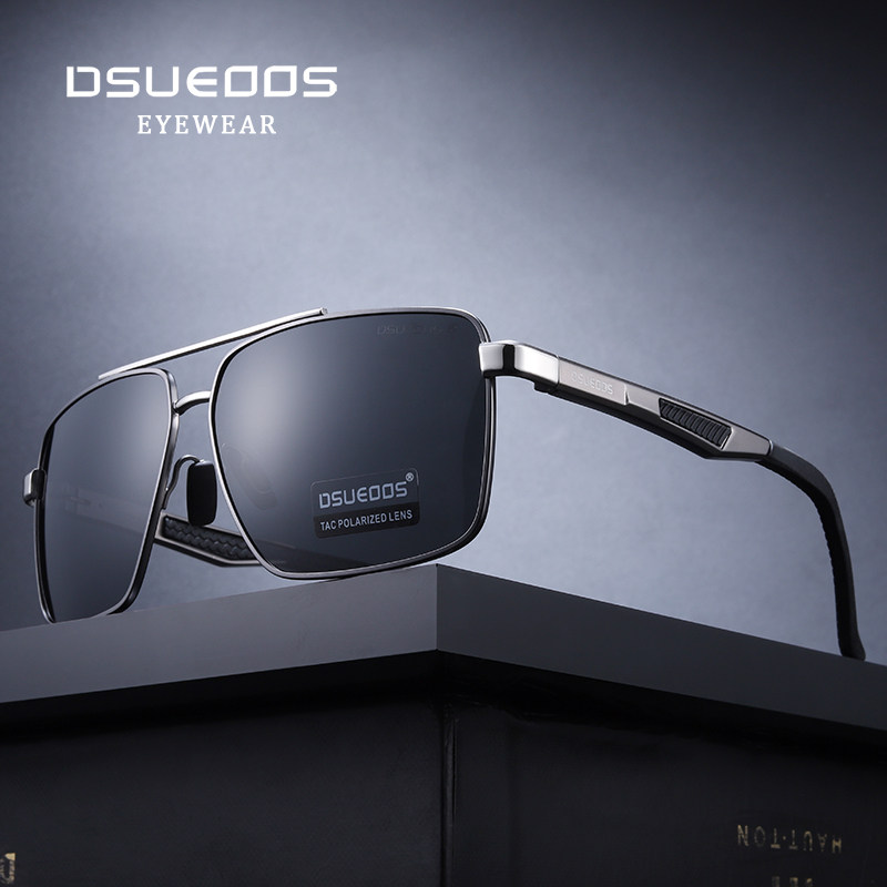 DSUEOOS Men's Polarized Photochromic Sunglasses - Square Driving Eyewear for Day & Night Vision, Fishing & Outdoor Sports - DSUEOOS