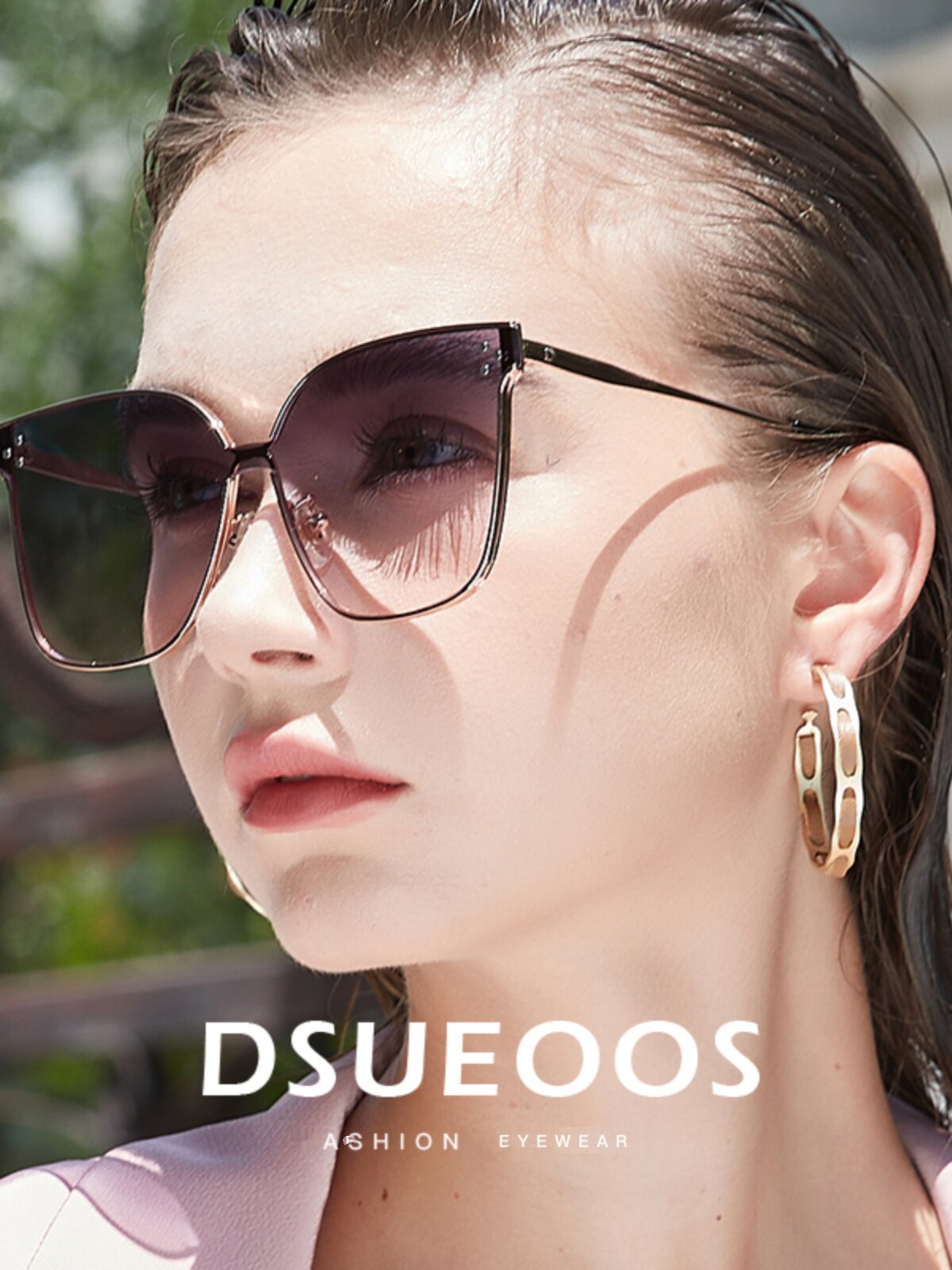 DSUEOOS Luxury Oversized Butterfly Sunglasses for Women - UV400 Protection & Slimming Face Effect - Trendy Gradient Lens Eyewear for Driving & Outdoor - DSUEOOS