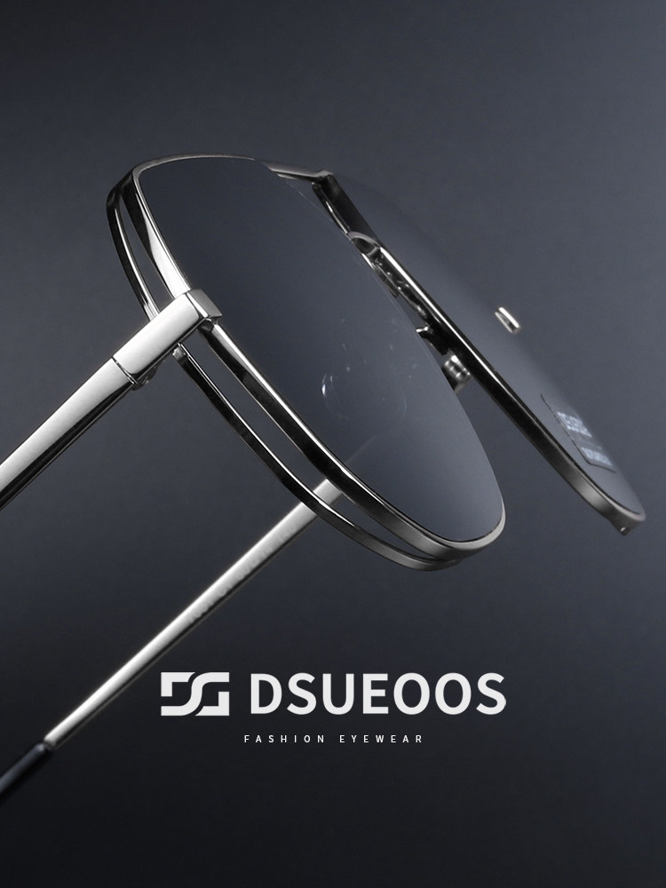 DSUEOOS Titanium Aviator Polarized Sunglasses for Men & Women - HD Driving & Photochromic Night Vision Lenses - UV400 Protection - DSUEOOS