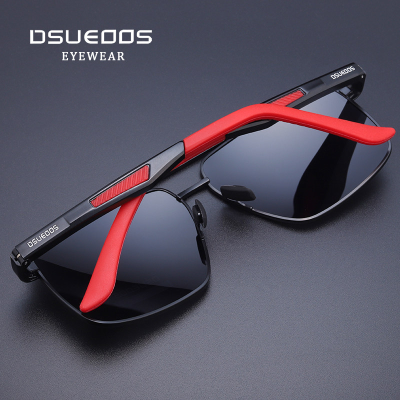DSUEOOS Men's Polarized Square Sunglasses - HD Driving Night Vision Photochromic Eyewear - DSUEOOS