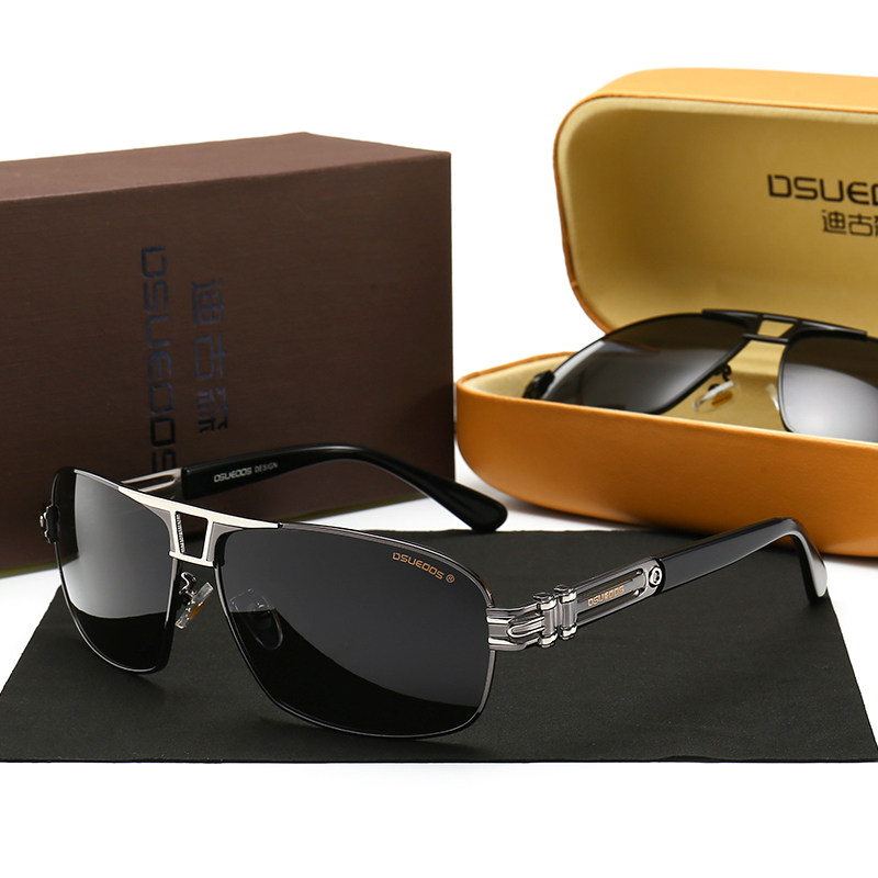DSUEOOS Men's Polarized Sunglasses - Vintage Square Driving Glasses for UV Protection & Comfort - DSUEOOS