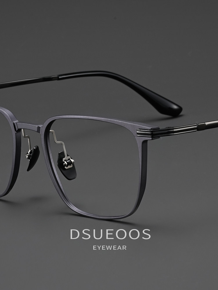 DSUEOOS Luxury Ultra-Light Pure Titanium Eyeglasses Frames for Men - Professional Prescription Ready Designer Full-Rim Glasses - DSUEOOS