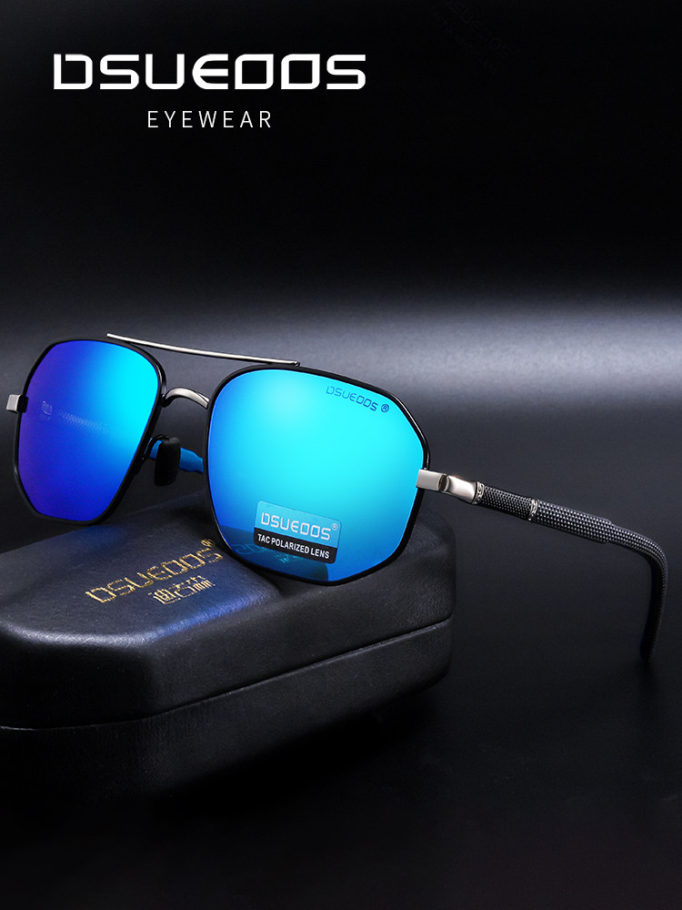 DSUEOOS Polarized Aviator Sunglasses for Men Women - HD Vision Photochromic Driving Glasses Day & Night Night Vision - DSUEOOS