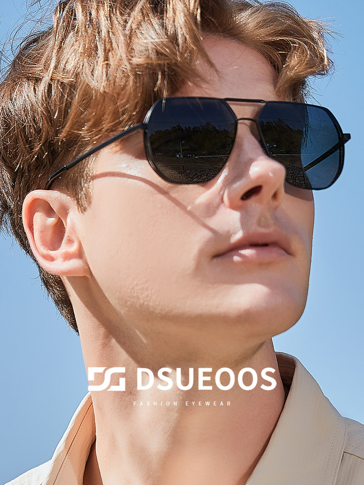 DSUEOOS Premium Polarized Aviator Sunglasses for Men & Women - Lightweight Titanium Frame High-Definition Driving Shades X-7061 - DSUEOOS