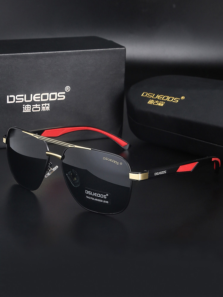 DSUEOOS Men's HD Glass Polarized Sunglasses - Premium Driving & Fishing Aviators - UVA/UVB Protection D9822 - DSUEOOS